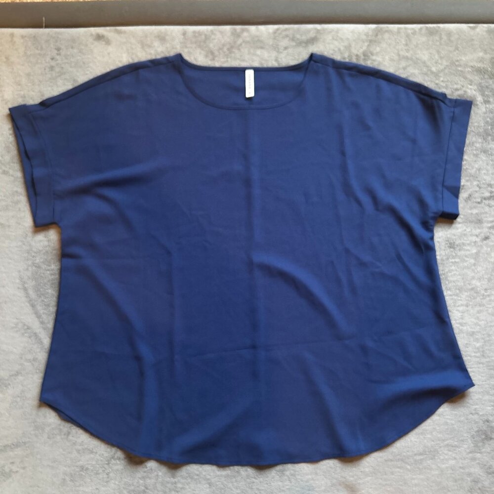 Zenana Women’s Blue Short Sleeve Top Plus Size 3X New Without Tags